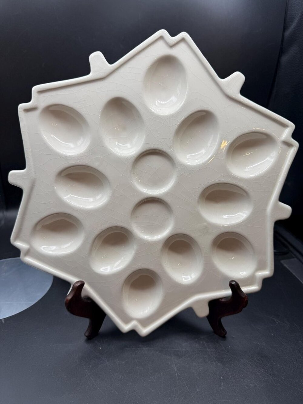 Ceramic Egg Plate Snowflake Shape